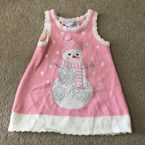 Bonnie Baby pink snowman dress